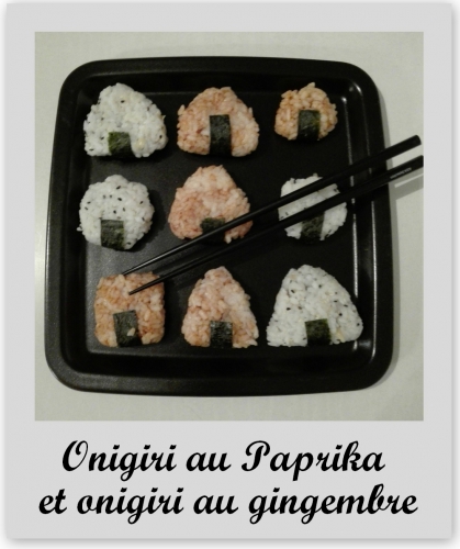 onigiri,gingembre, paprika,cuisine japonaise,gourmandises de syl